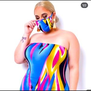 Plus Size Colorful Striped Romper